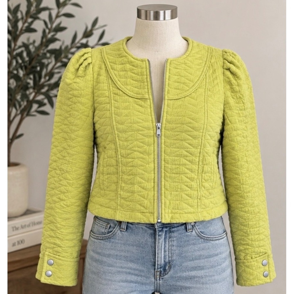 7 For All Mankind Quilted Puff Sleeve Jacket